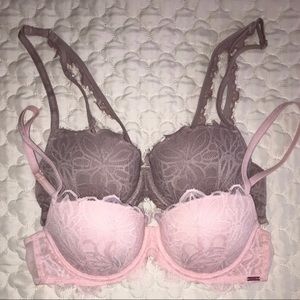 2 VS Pink lace pushup bras 34b
